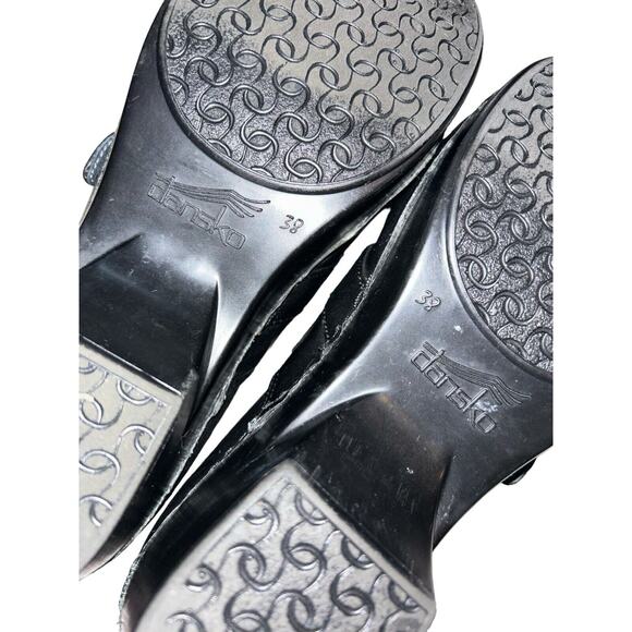 Women's Dansko Black 38 Leather Clogs Shoes‎ Slip-On Buckle - Picture 10 of 11